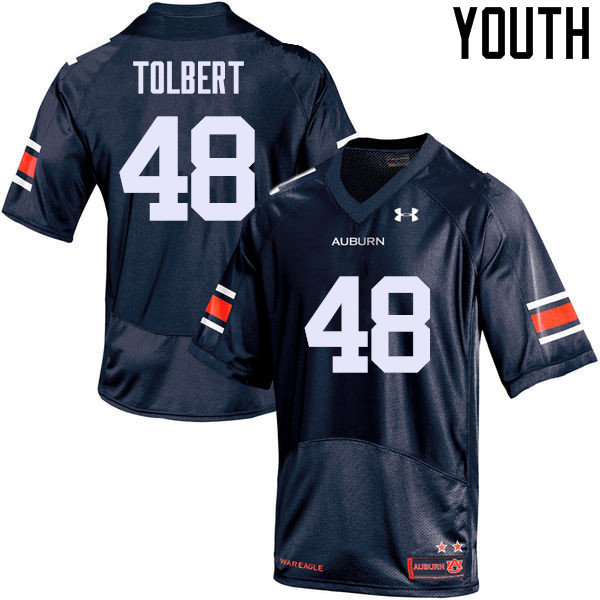 Youth Auburn Tigers #48 C.J. Tolbert Navy College Stitched Football Jersey